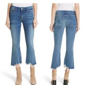 Frame Denim Le Crop Mini Boot Distressed Hem Jeans Size 29
